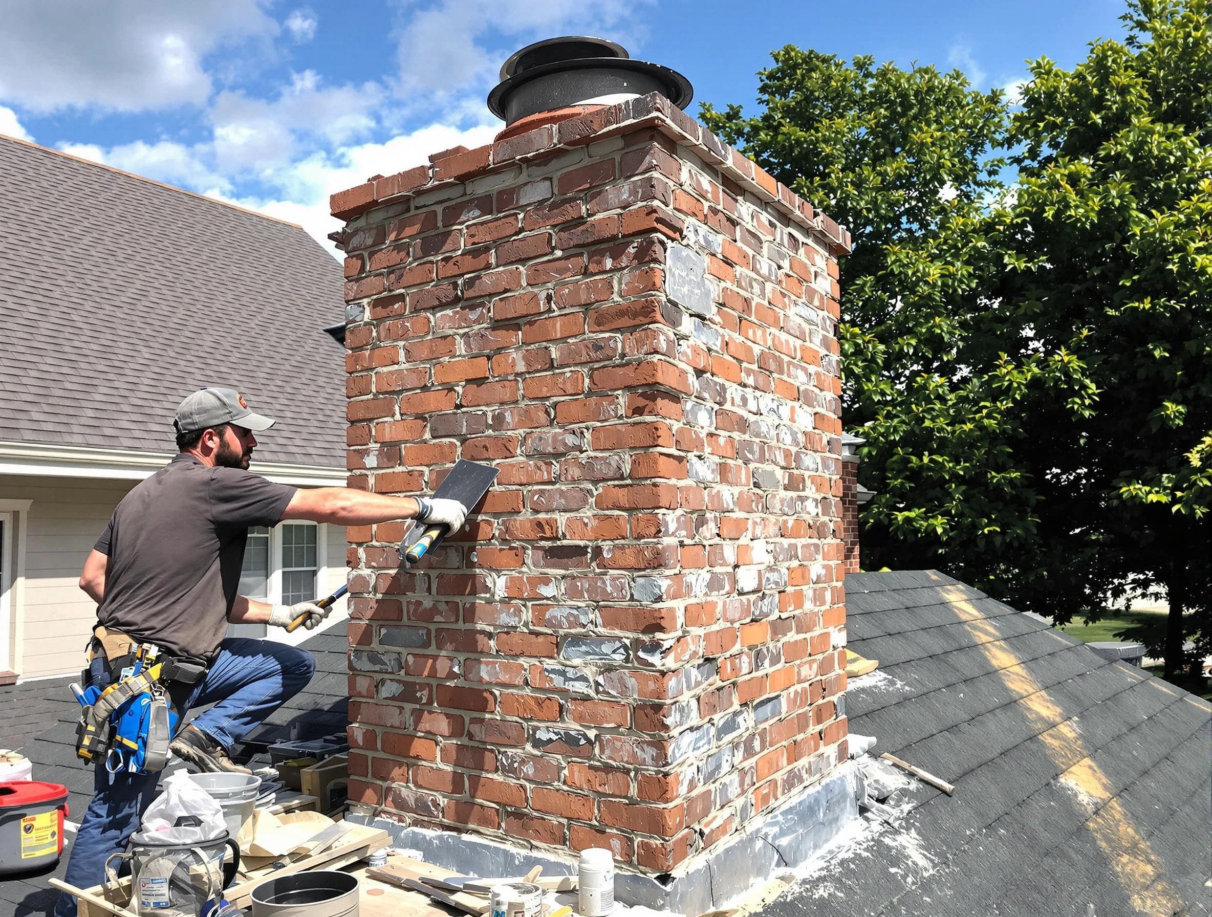 Completed chimney rebuild by Adamsville Chimney Sweep in Adamsville, AL