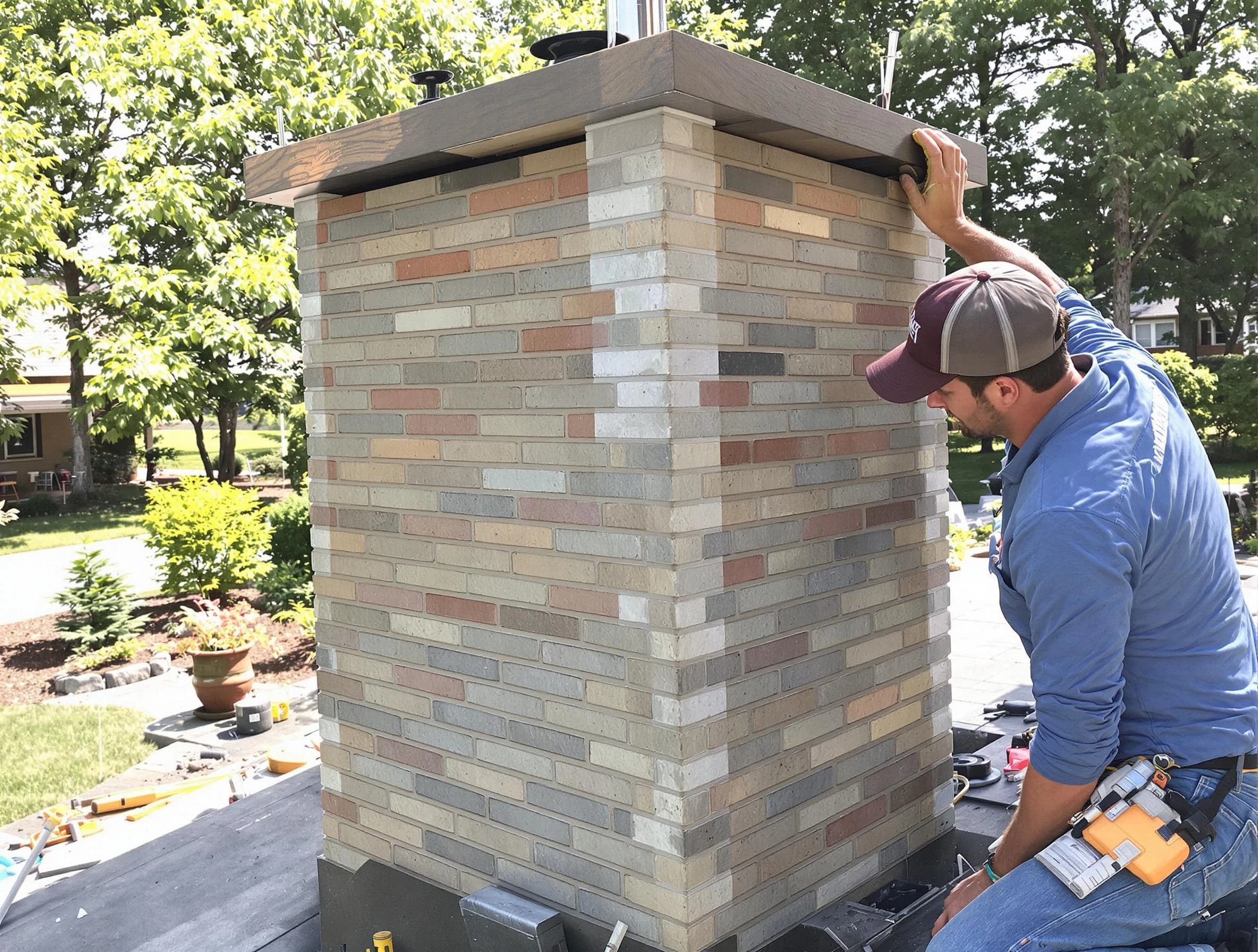Adamsville Chimney Sweep completing a modern chimney remodel in Adamsville, AL