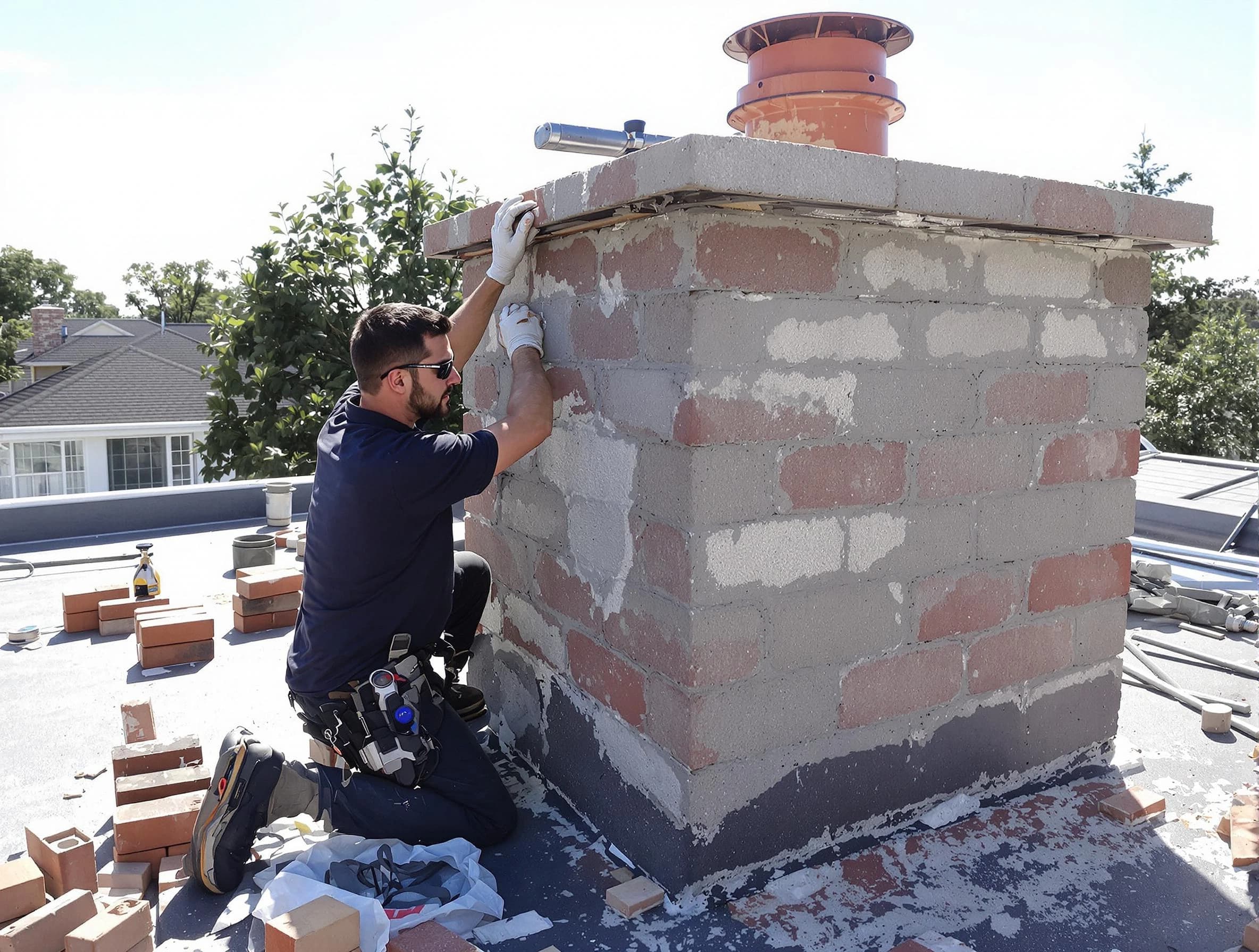 Advanced chimney repair process by Adamsville Chimney Sweep in Adamsville, AL