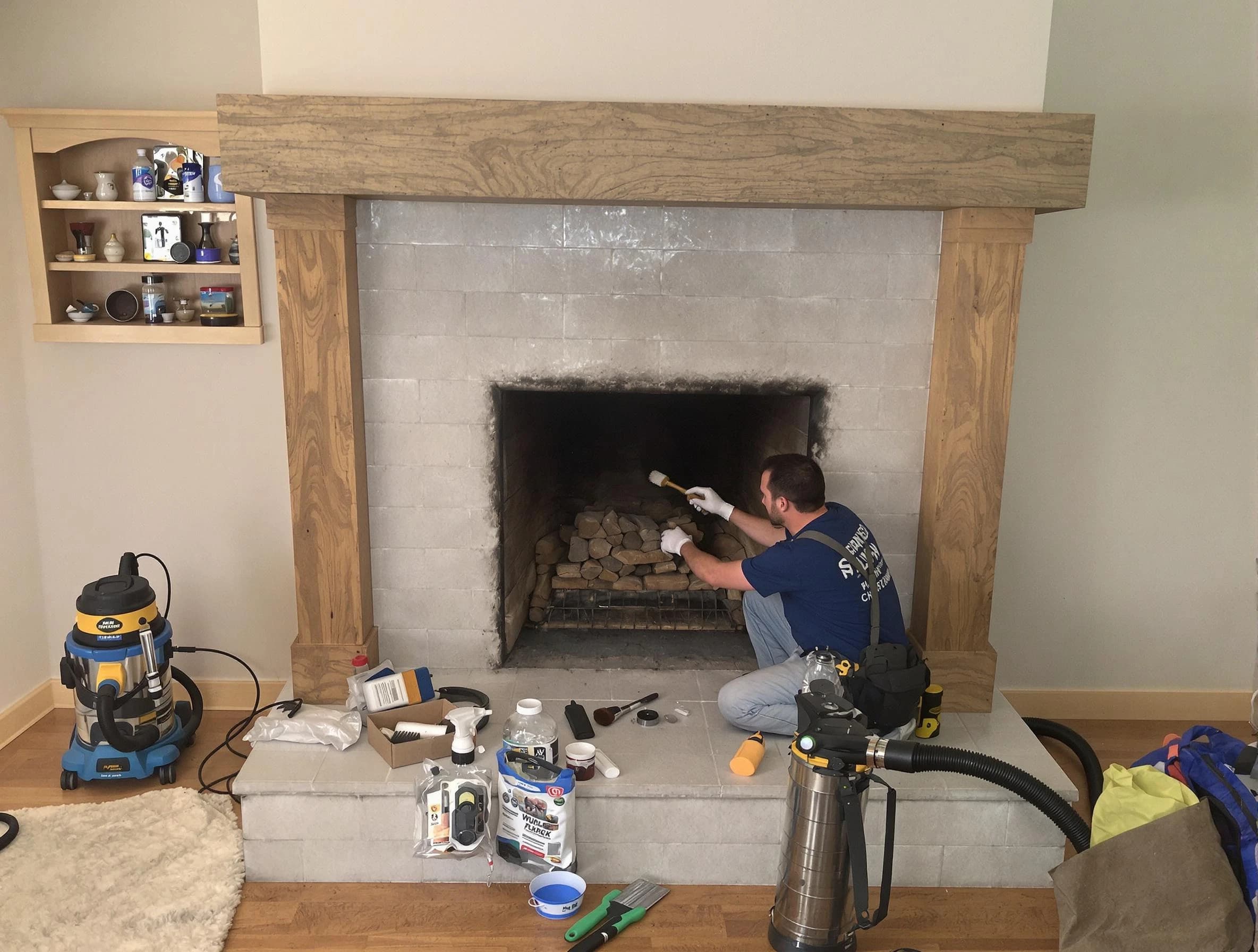 Detailed creosote removal process by Adamsville Chimney Sweep in Adamsville, AL
