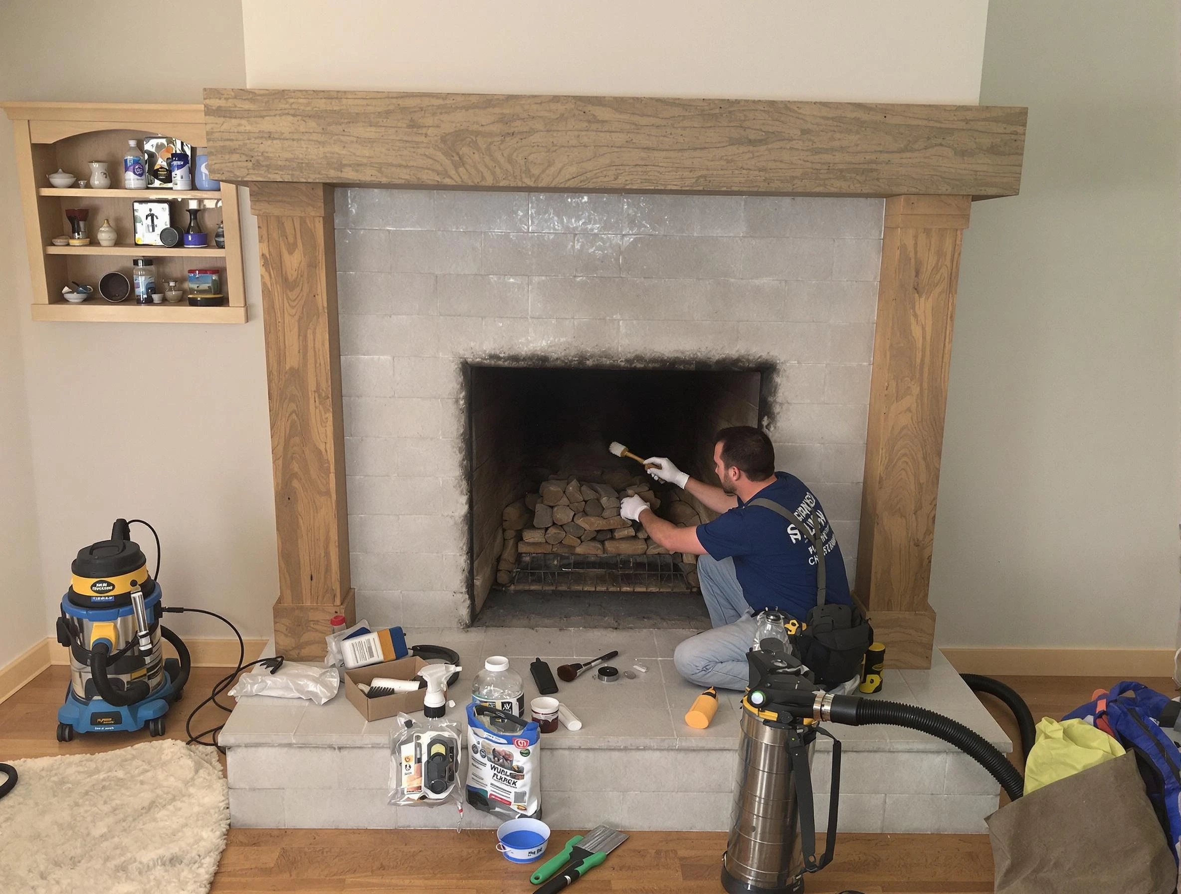 Detailed creosote removal process by Adamsville Chimney Sweep in Adamsville, AL