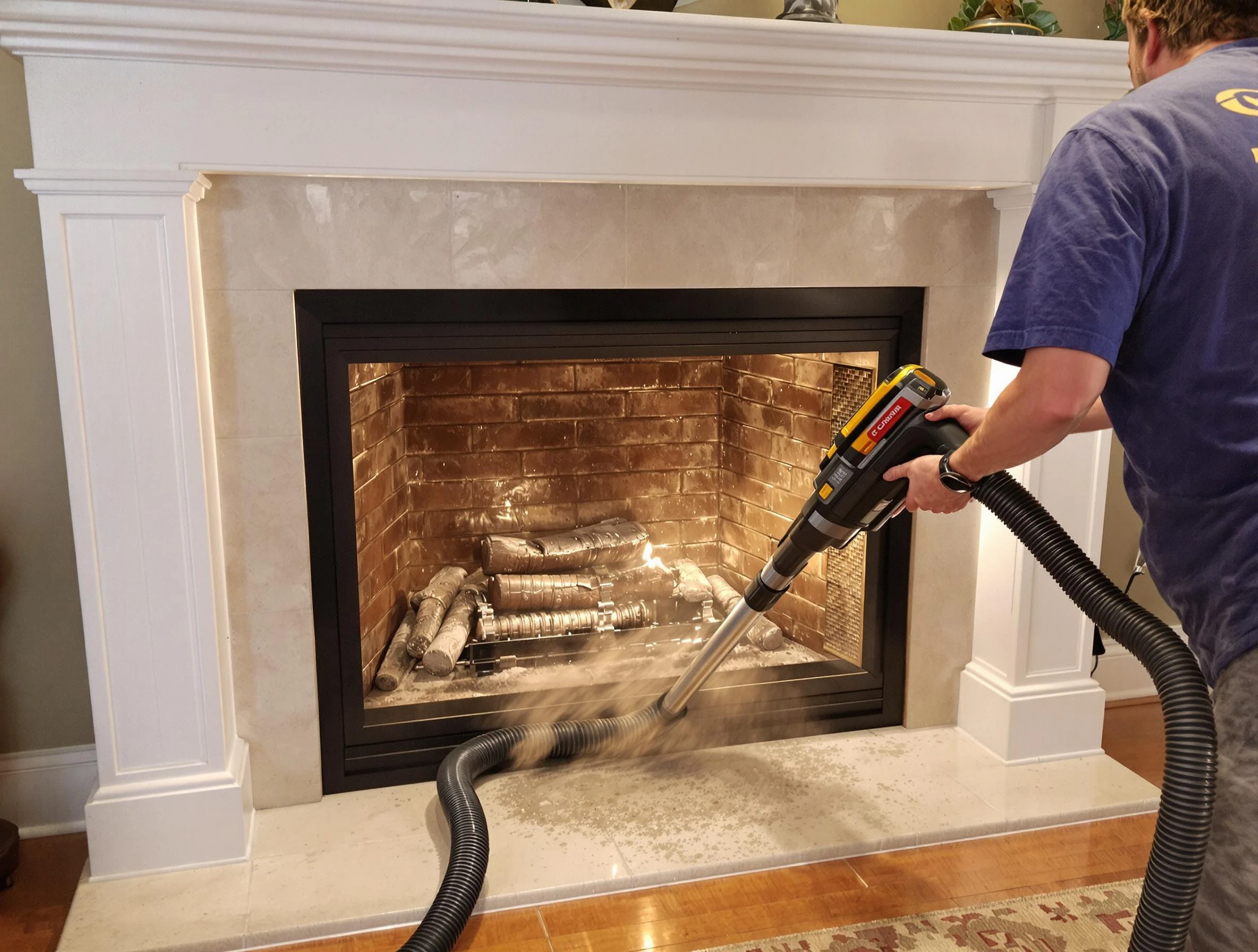 Fireplace cleaning performed by Adamsville Chimney Sweep in Adamsville, AL