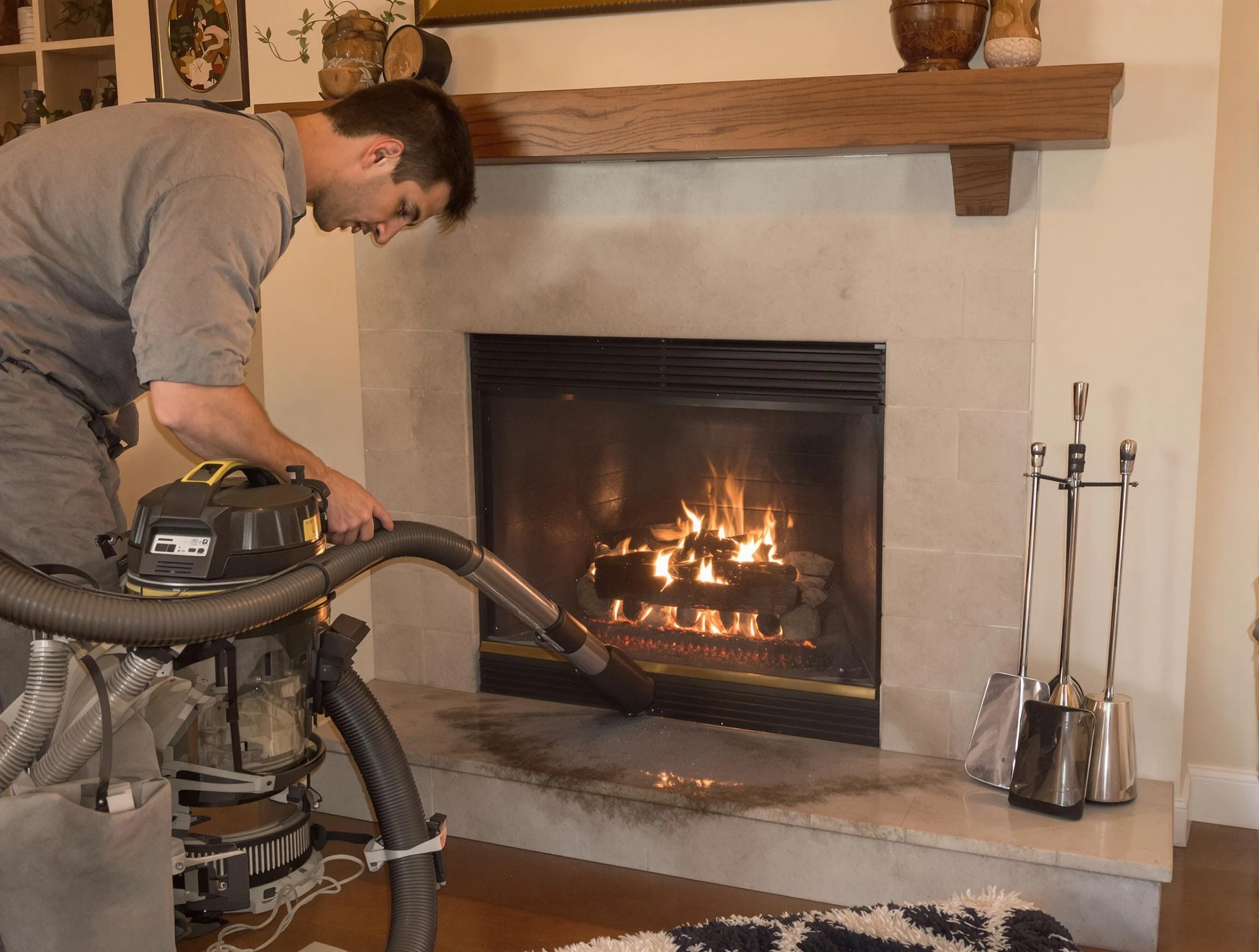 Routine fireplace upkeep by Adamsville Chimney Sweep in Adamsville, AL