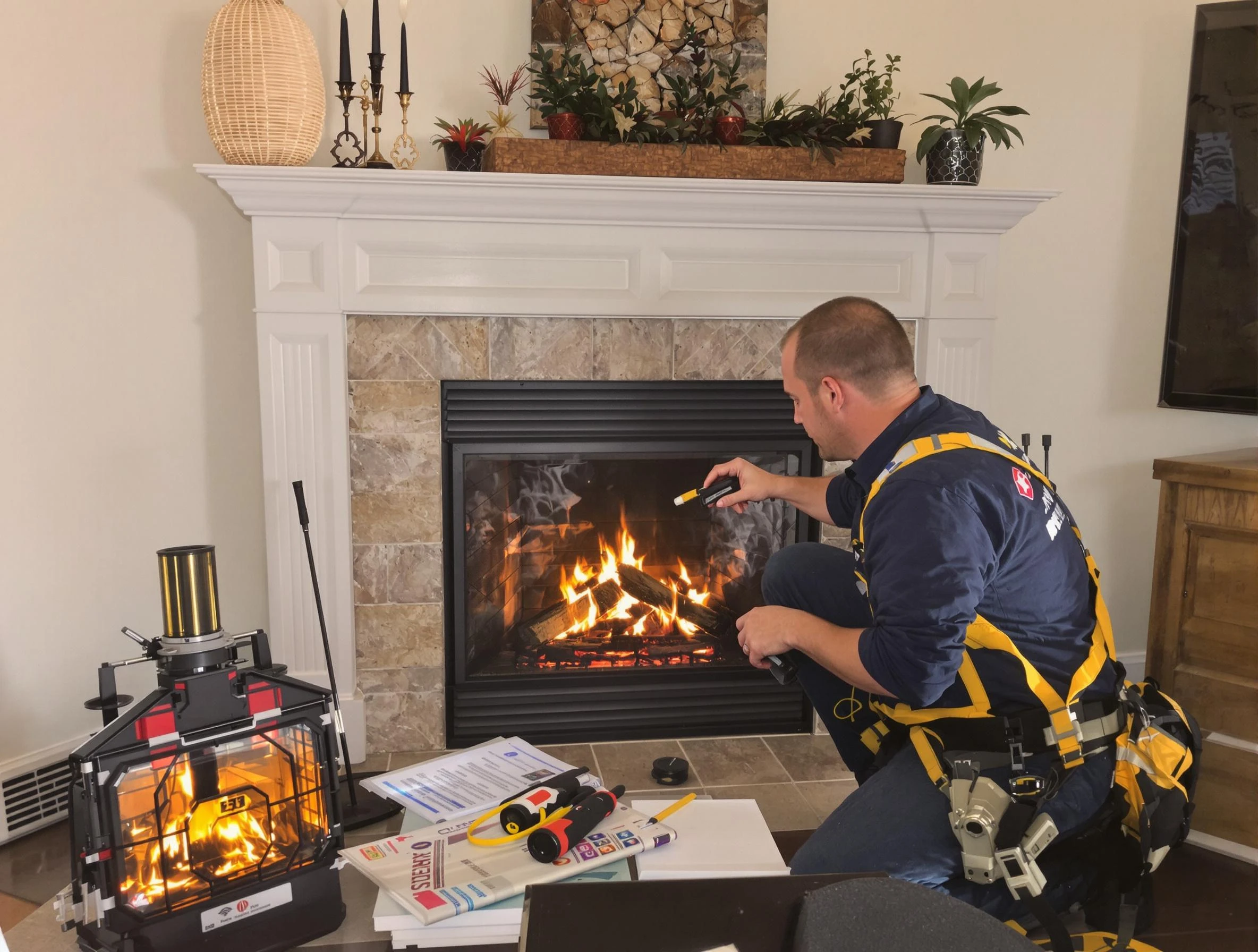 Safety-focused fireplace inspection by Adamsville Chimney Sweep in Adamsville, AL